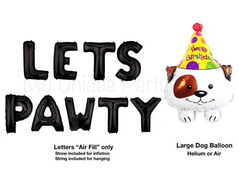LETS PAWTY Balloons Lets Pawty Banner Doggie Party Dog 