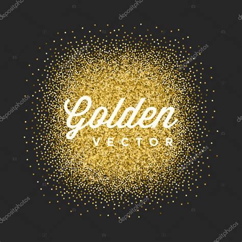 Ouro Glitter Sparkles Brilhante Confetti Preto Vetor Fundo Stock Vector