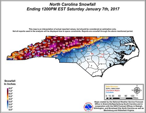 Nws Raleigh On Twitter Here Is A North Carolina Snowfall Total Map
