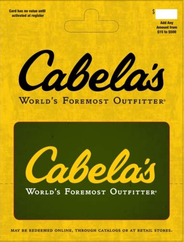 Cabela S 15 500 Gift Card Activate And Add Value After Pickup 0
