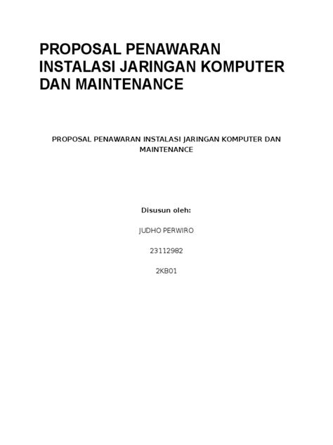 Contoh Proposal Penawaran Jasa Pemasangan Jaringan Komputer Retorika