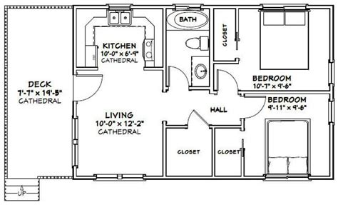 Digital plans emailed to you in pdf format that allows for printing copies and sharing electronically with contractors, subs, decorators, and more. 30x20 House 2-Bedroom 1-Bath 600 sq ft PDF Floor Plan ...