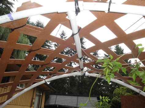 Hose rolled up in a roll used for ventilation and air conditioning. All Things Gardening forum→Trellis arch using vinyl ...