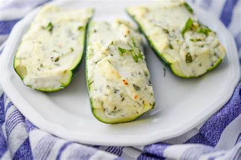 Zucchini halves are filled with ground chicken and provolone cheese, then topped with parmesan cheese creating stuffed zucchini boats the whole family will love. Ricotta, Goat Cheese and Basil Stuffed Zucchini Boats