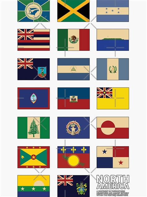 North America Country Flags Set Sticker For Sale By Kewaleetee