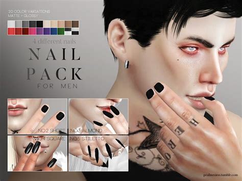 Sims 4 Ccs The Best Fingernails For Males By Pralinesims Cc Nails