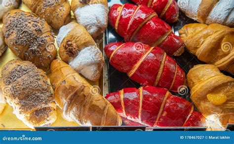Croissants Of Different Types Stock Image Image Of Type Breakfast