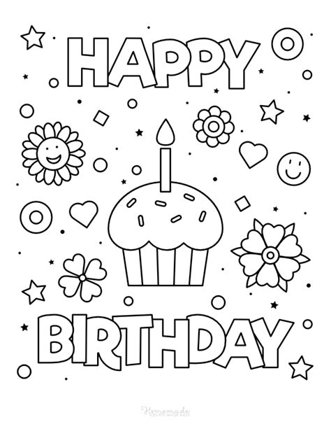 Free Happy Birthday Card Printable Pdf To Color