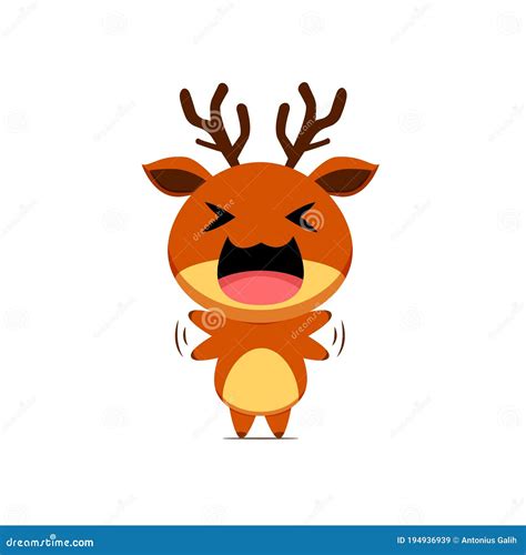 Reindeer Emoticon Emoji Smiley Vector Illustration Cartoondealer