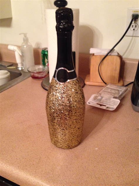 Mod Podge Glitter Champagne Bottle Champagne Birthday Champagne