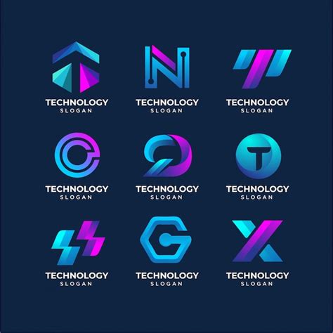 Modern Letter Technology Logo Templates Premium Vector