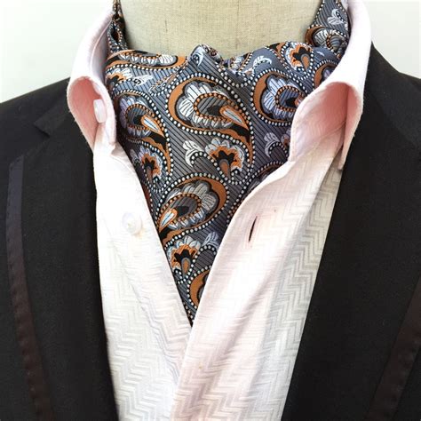 Gentleman Floral Paisley Silk Ascot Cravat Mens Casual Jacquard Dress