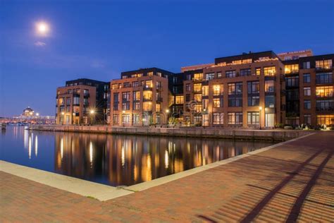 Apartment Buildings In The Inner Harbor Area In Baltimore Maryl Stock