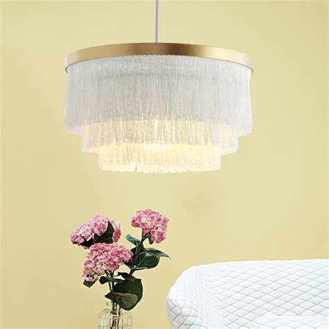 Modern Tassel Shade Led Pendant Light Indoor Ceiling Lamp Bedroom