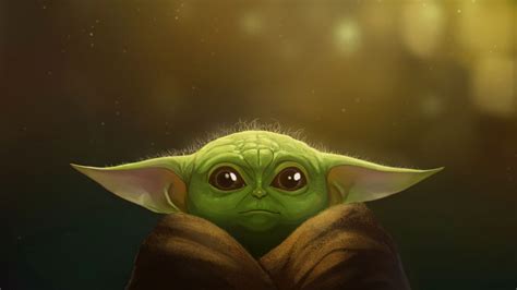 Baby Yoda Green Baby Yoda With Blur Background Hd Movies Wallpapers Hd Wallpapers Id 39885