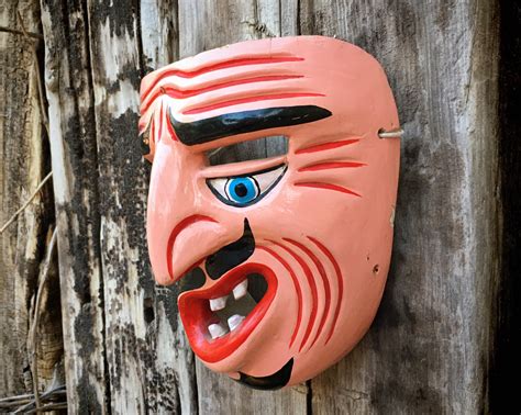 Carved Wood Wall Art Mask Art Mexican Folk Art Mask Mexican Mask