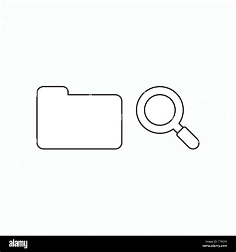 Vector Icon Concept Of Closed File Folder With Magnifying Glass Black