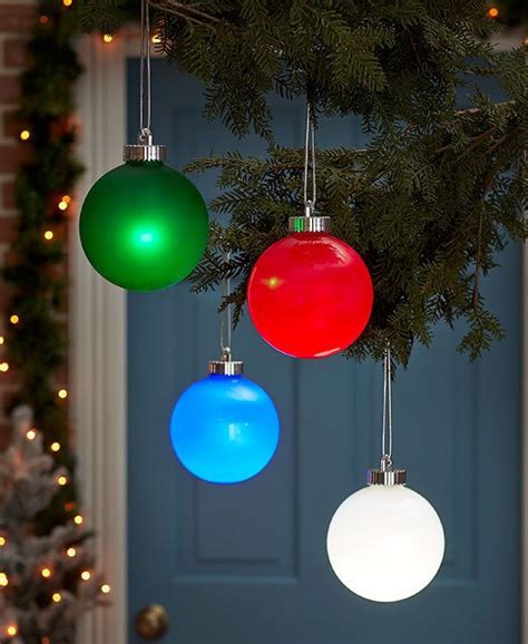 Everglow Christmas Ball Outdoor Hanging Ornament Choose Red Green Blue