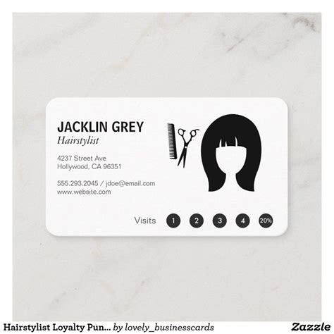Hairstylist Loyalty Punch Card Zazzle Punch Cards Makeup Artist