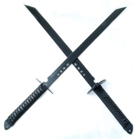 Bladesusa Hk 6183 Twin Ninja Swords Two Piece Set Black 28 Inch Overall