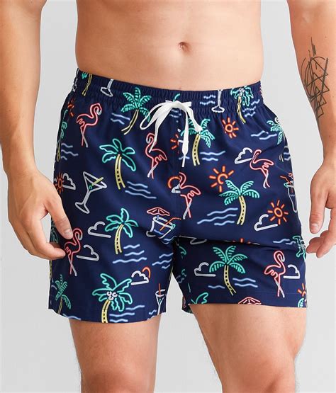 Chubbies The Neon Lights Stretch Swim Trunks Mens Swimwear In Navy Buckle