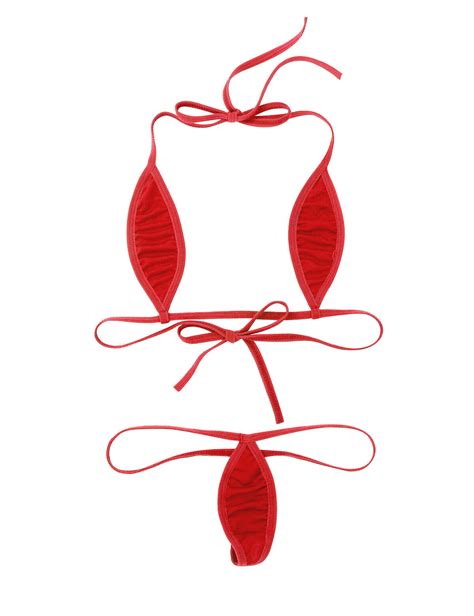 Women Mini Bikini Bra Micro G String Set Thong Lingerie Swimwear Tie Underwear Ebay
