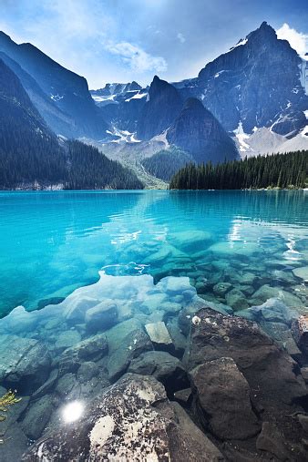 Lake Moraine Banff National Park Emerald Water Landscape Alberta Canada