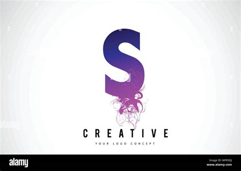 S Purple Letter Logo Design With Creative Liquid Effect Flowing Vector