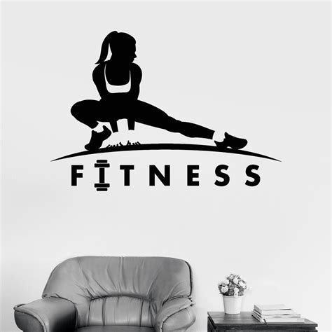 Vinyl Wall Decal Fitness Girl Healthy Lifestyle Sports Motivation Woma