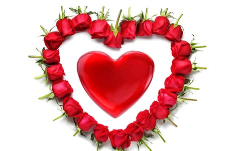 Wallpaper Heart Red Rose Heart Romantic Valentines Day Red Roses