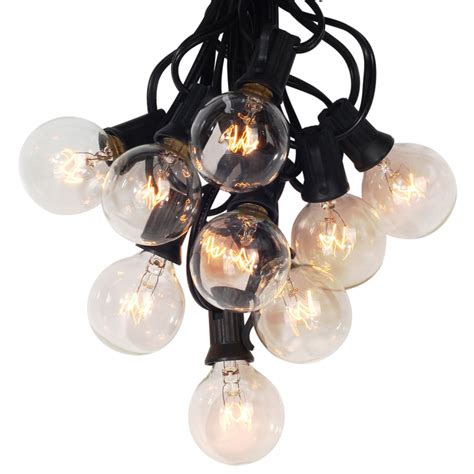 25ft G40 Globe String Lights With 25 Clear Bulbs Ul Listed For Indoor