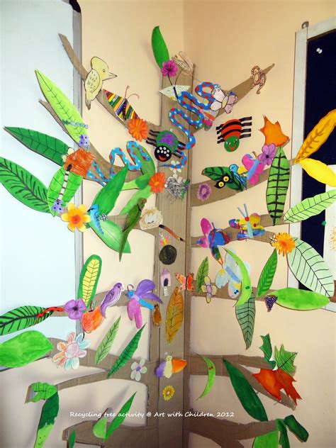 Art With Children Recycling Tree Activity Kids Art Projects Nature