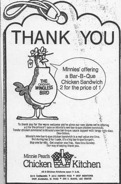 Minnie Pearls Chicken Newspaper Ad A Photo On Flickriver