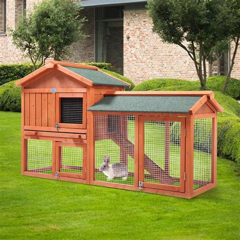 Coziwow 58 Chicken Coop Wooden Rabbit Hutch Small Animal Poultry Cage