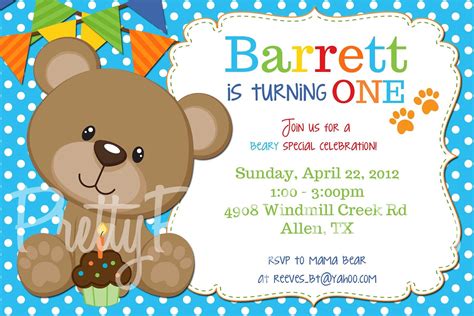 Teddy Bear Invitation Birthdayshower U Print By Prettypartycreations