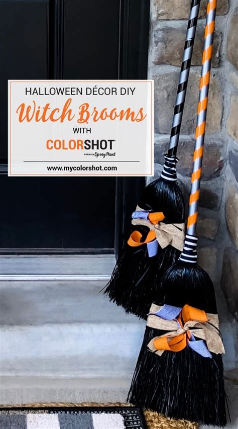 Halloween Decor Diy Witch Brooms Colorshot Paint
