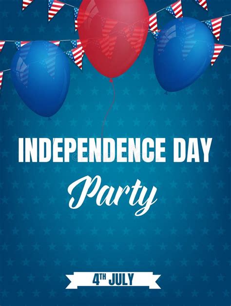 Fourth Of July Usa Independence Day Party Poster Stock Vector