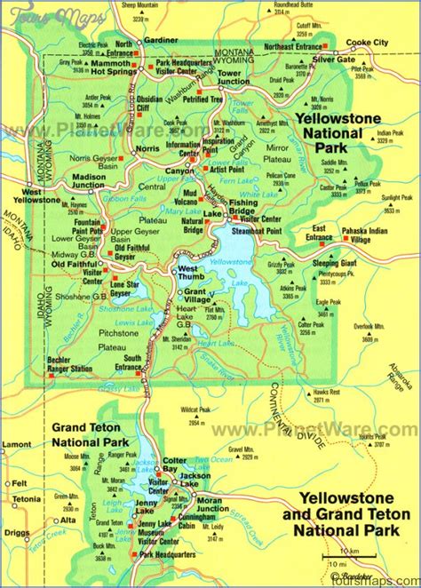 Wyoming Map Tourist Attractions ToursMaps Com