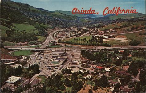 Aerial View Of Orinda California Postcard Orinda California
