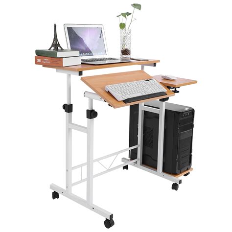 Herchr Adjustable Computer Desk Stable Height Adjustable Mobile Laptop