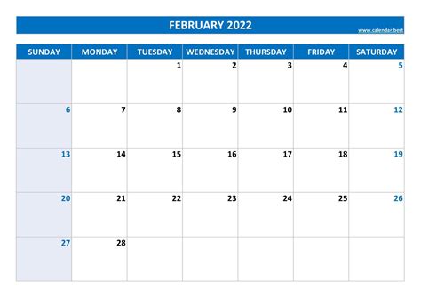 February 2022 Calendar Calendarbest