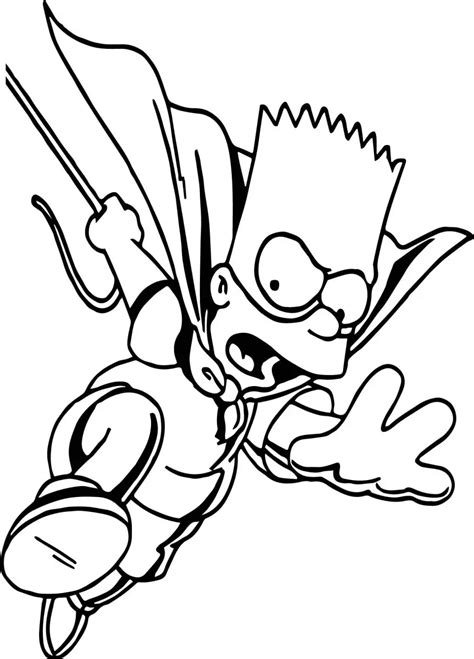 Running Bart Simpson Coloring Pages Coloring Cool