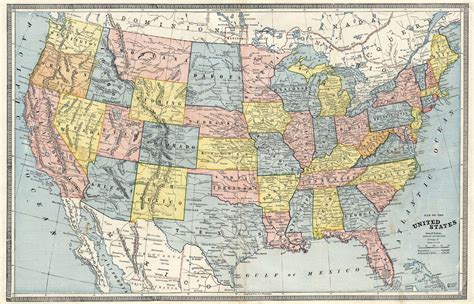United States Wall Map 1884 The Map Shop