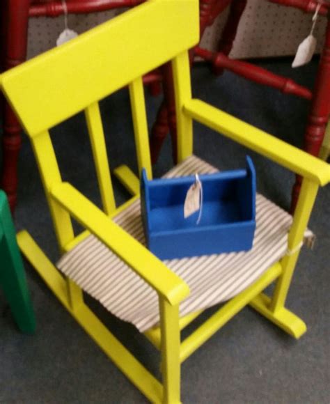 Lush Chartreuse Childs Rocking Chair Repaired And Refinished In The