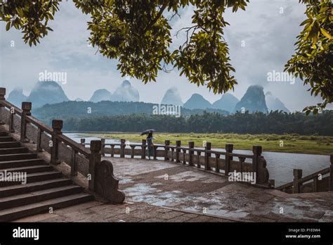 Scenic Landscape At Yangshuo County Of Guilin China View Of Beautiful