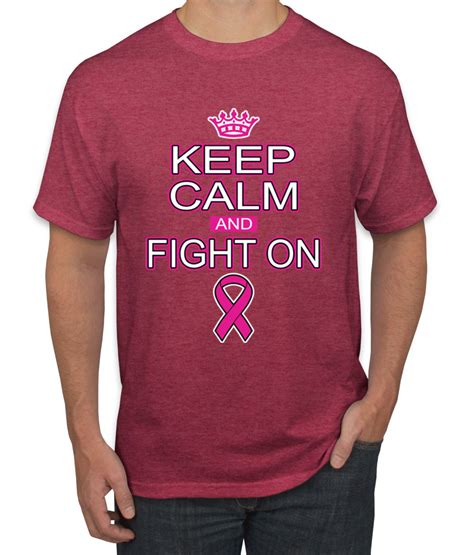 keep calm and fight on pink ribbon breast cancer awareness t shirt ebay