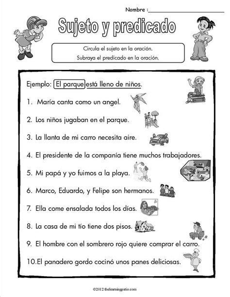 Sujeto Y Predicado Worksheet Spanish Lessons For Kids Spanish