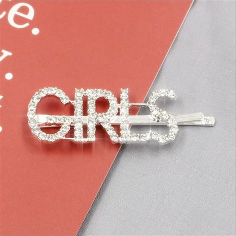 Free Custom Alphabet Hair Clip Rhinestone Word Hair Pins Crystal Paved