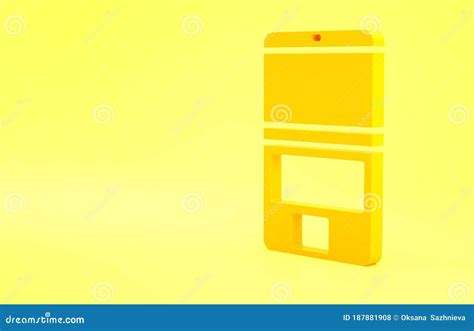 Yellow Laptop Icon Isolated On Yellow Background Computer Notebook
