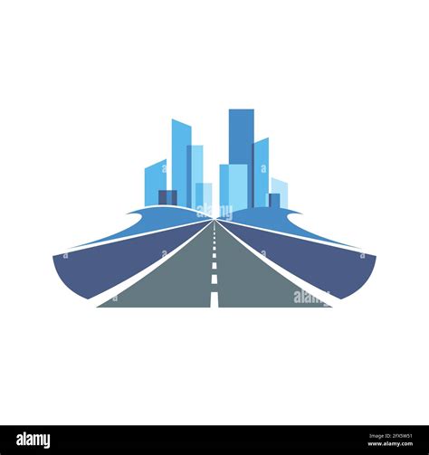 Freeway Speedway And City Highway Icon Straight Asphalt Road Vector